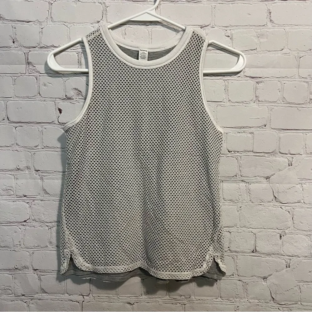 Athleta Girl Double up Tank Too White Mesh size 12 Large